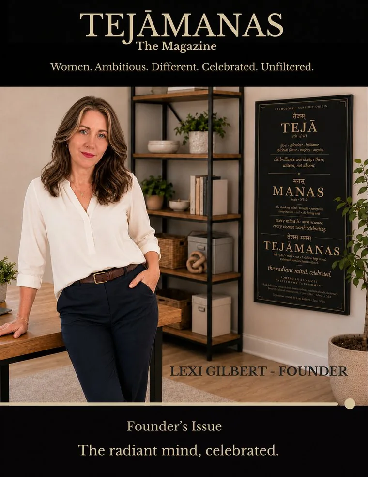 TEJĀMANAS&trade;: The Magazine, Founder's Issue cover, Lexi Gilbert, Founder